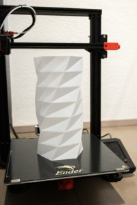 Vase erster Größen Testdruck mit dem 3D Drucker